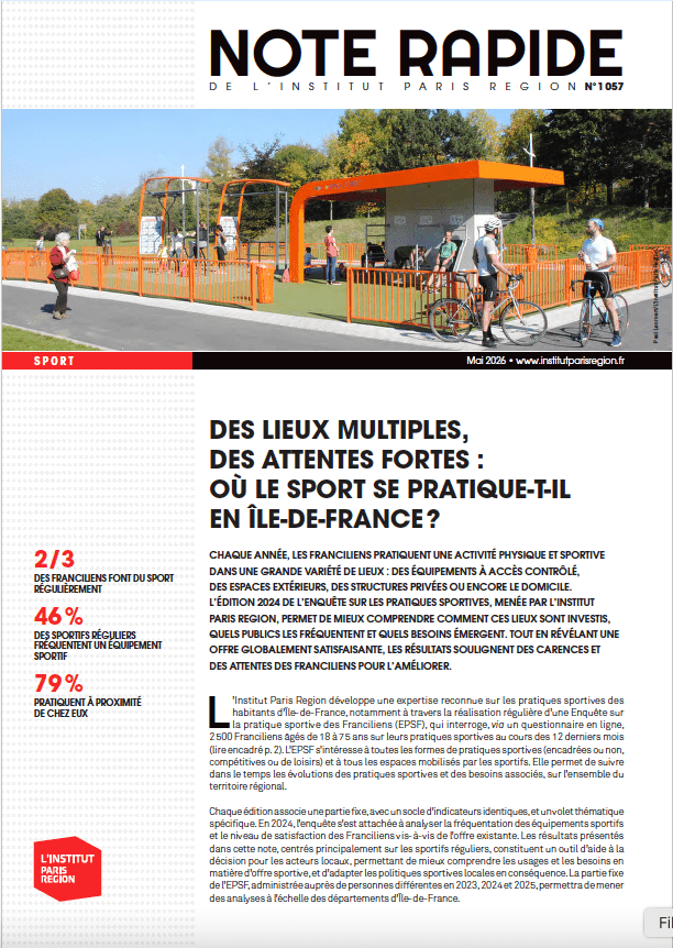Le sport ne se pratique plus seulement dans les équipements : les nouvelles géographies sportives des Franciliens